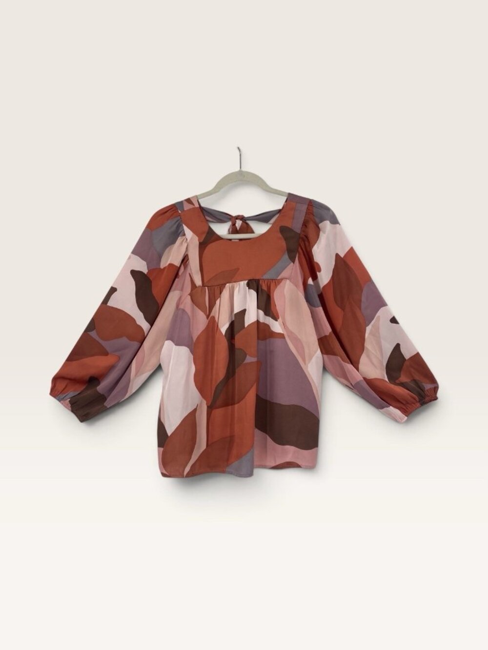 DR2 Women's Size M Pink Multicolor Satin Swing Peasant Blouse Boho